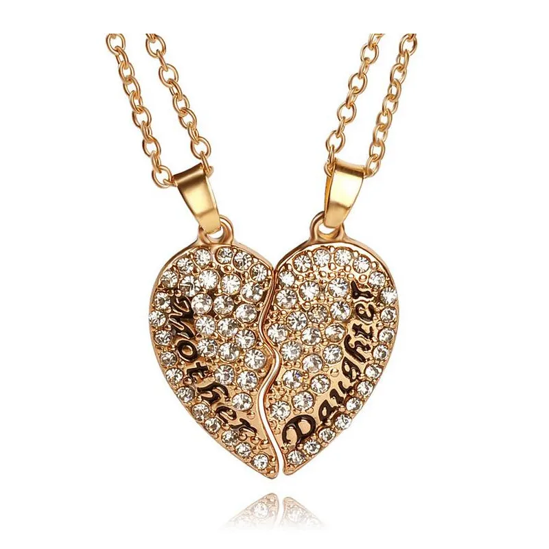 2 ШТ. Мама и Дочь Ожерелье Подарок Для Матери Женщин Ювелирные Изделия Серебряное