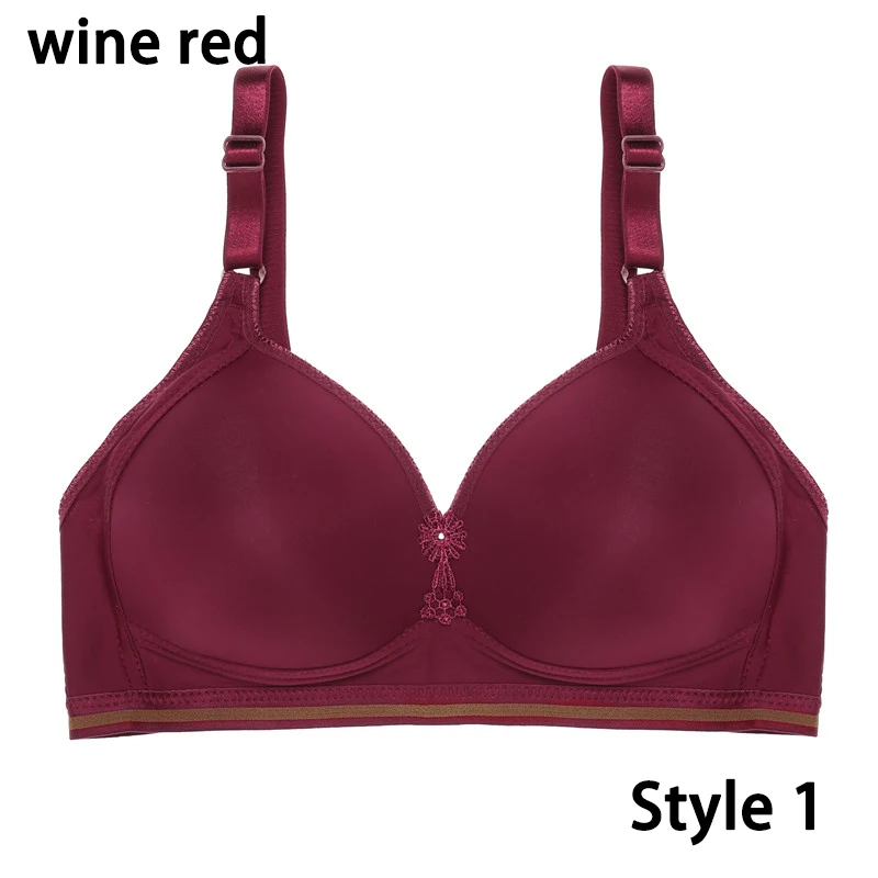 Style 1 Wine red Беспроводной бюстгальтер для женщин, бюстгальтеры пуш-ап, бюстгальтер без косточек, бесшовный бюстгальтер без косточек, женское нижнее белье, сексуальные бюстгальтеры больших размеров - Цвет: Style 1 Wine red