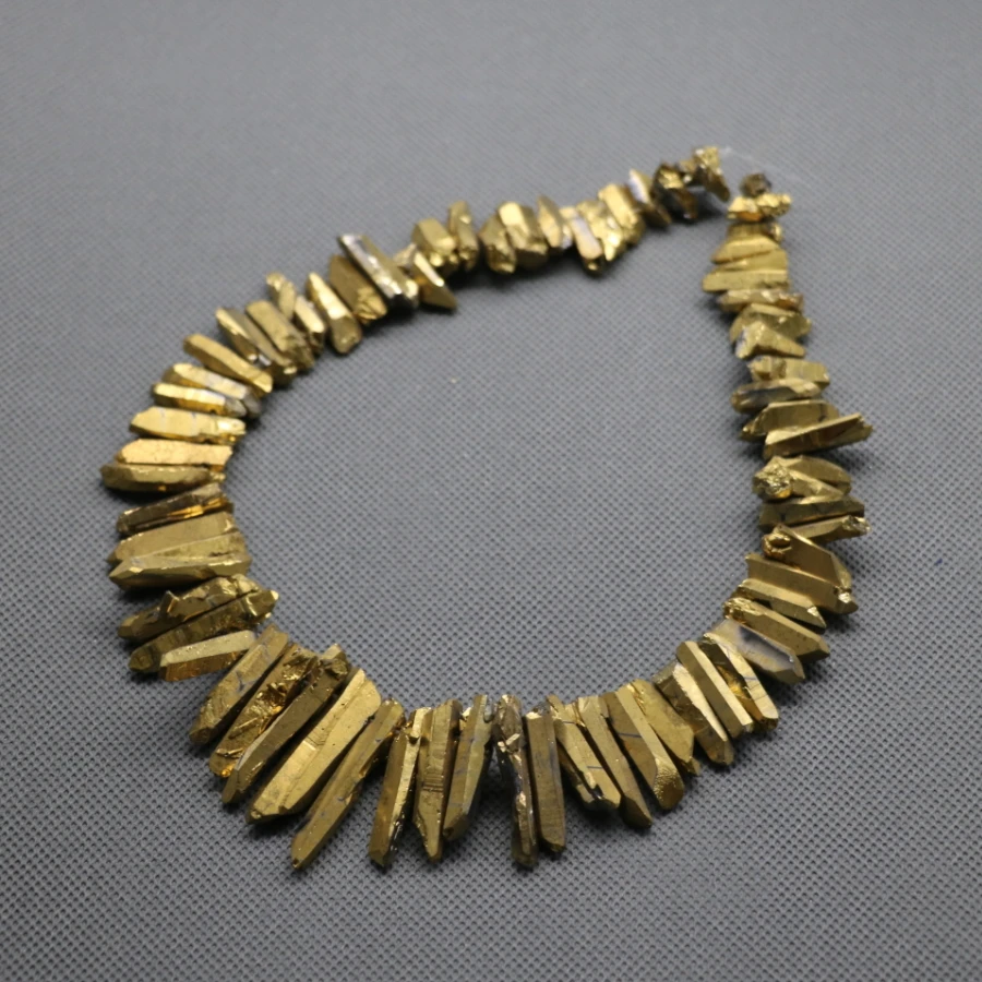 Около 60 шт./нитка золотые мистические титановые кварцевые хрустальные точечные