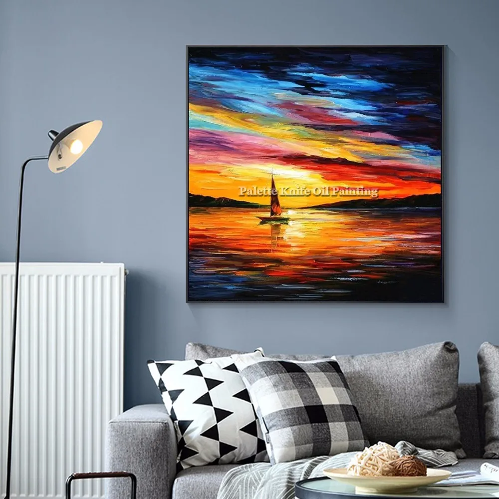 

Abstract Seascape Oil Painting On Canvas Modern Hand-Painted Wall Art Painting Painting For Living Room Wall Home Decor