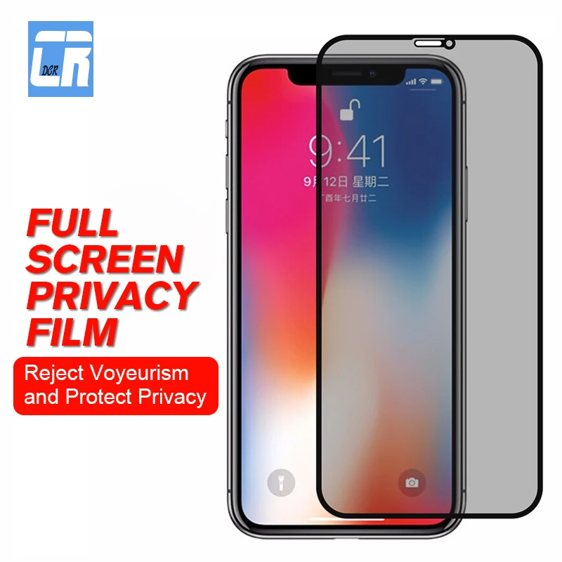 

Full Cover Edge Anti-Spy Tempered Glass for iPhone 11 Pro XS Max XR Privacy Screen Protector Film for iPhone 12 13 Pro 7 8 Plus