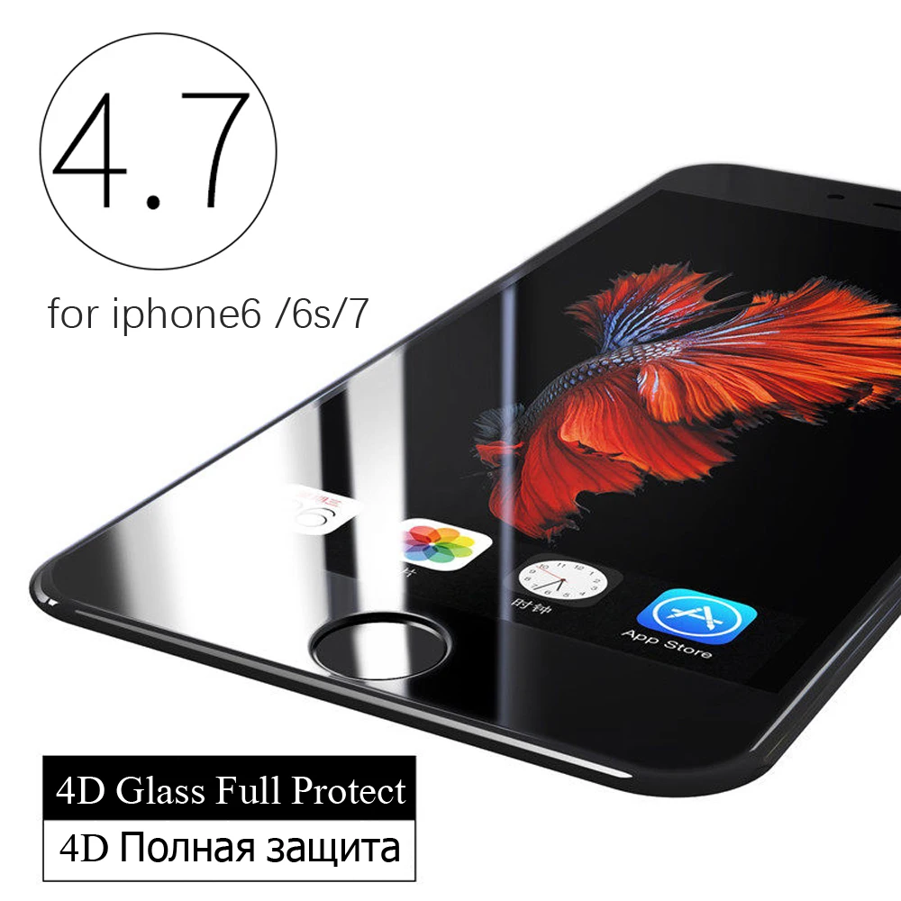 LECAYEE(2nd Gen 3D) полное покрытие закаленное стекло для мобильного телефона iPhone 7 6 6S Plus экран Защитное стекло для iPhone 6S 7 4D стекло 9h 0,3 мм