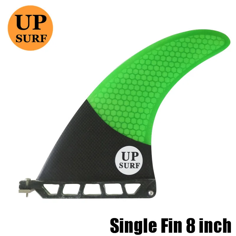 8 inch Green Доска для серфинга с одним плавником из стекловолокна " /7"/" /9" плавники SUP доска Quilhas плавники UPSURF логотип центральное ребро Углеродные средние плавники - Цвет: 8 inch Green