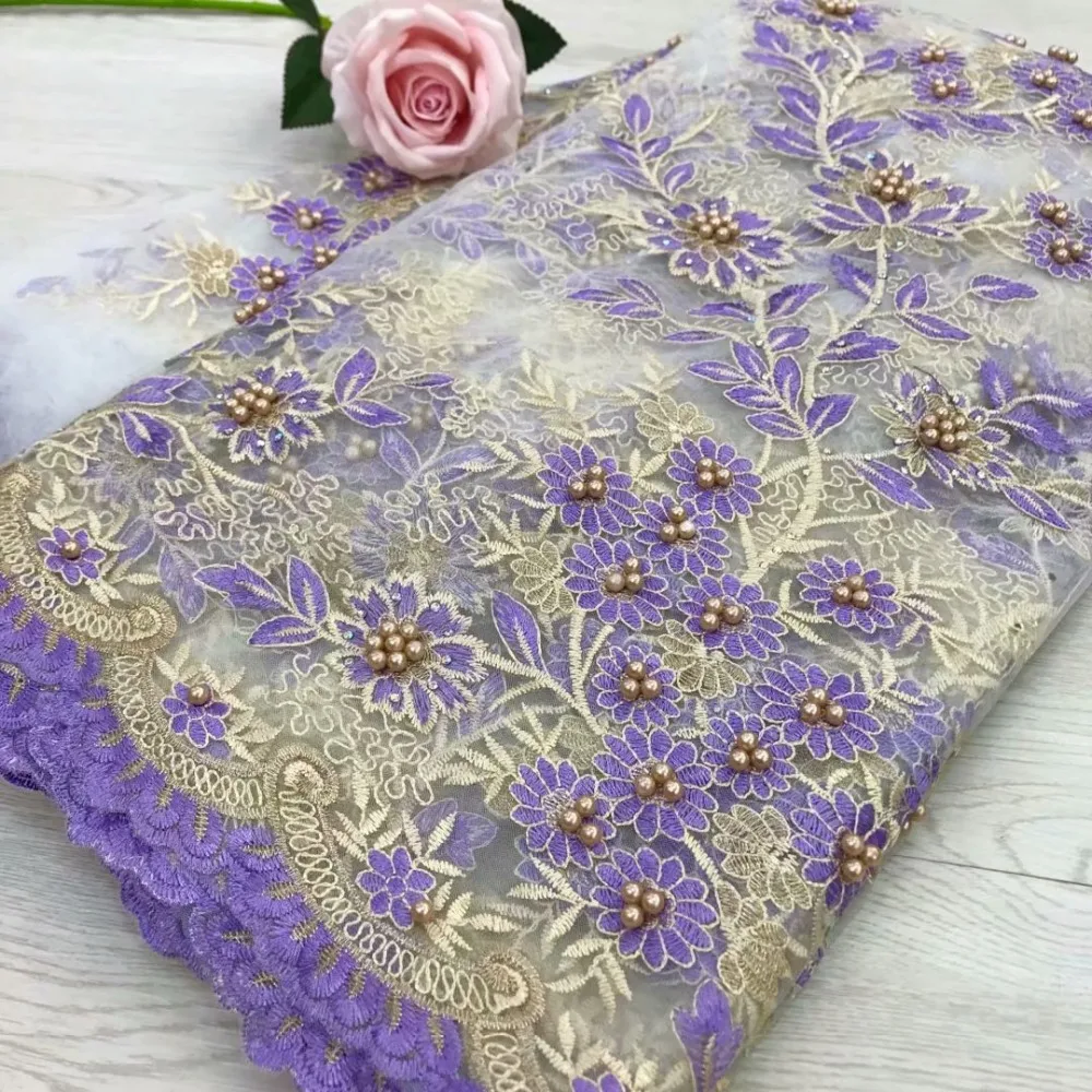 purple Super Soft Original Swiss voile lace silky African fabric for all occasions skin friendly material yuanf106 | Дом и сад
