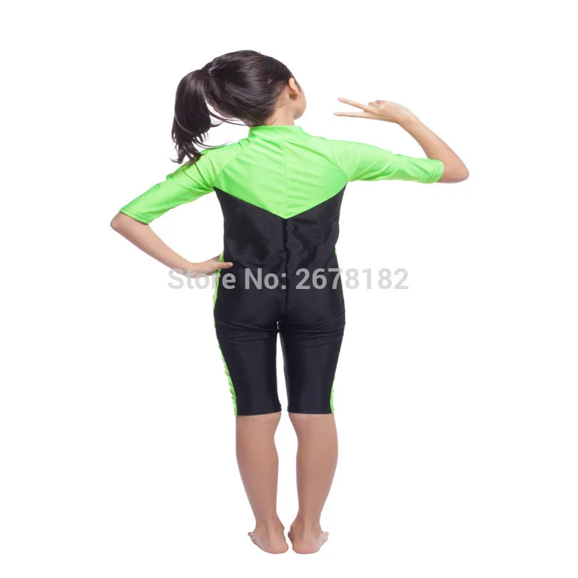 Мусульманские купальники для девочек Детские Слитные с короткими рукавами