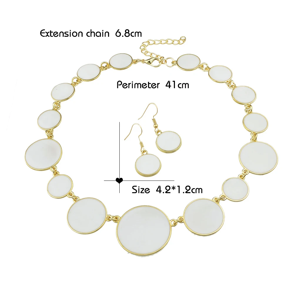 Boho Ювелирные наборы Золото-Цвет цепь с Цвет ful Эмаль Геометрическая Круглый Форма