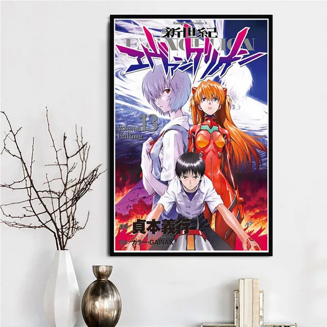BO xianru550-15 Настенный художественный холст HD принты картины неоновый Genesis Evangelion скандинавский стиль Япония картина в стиле аниме домашний декор модульный Плакат Детская комната - Цвет: BO xianru550-15