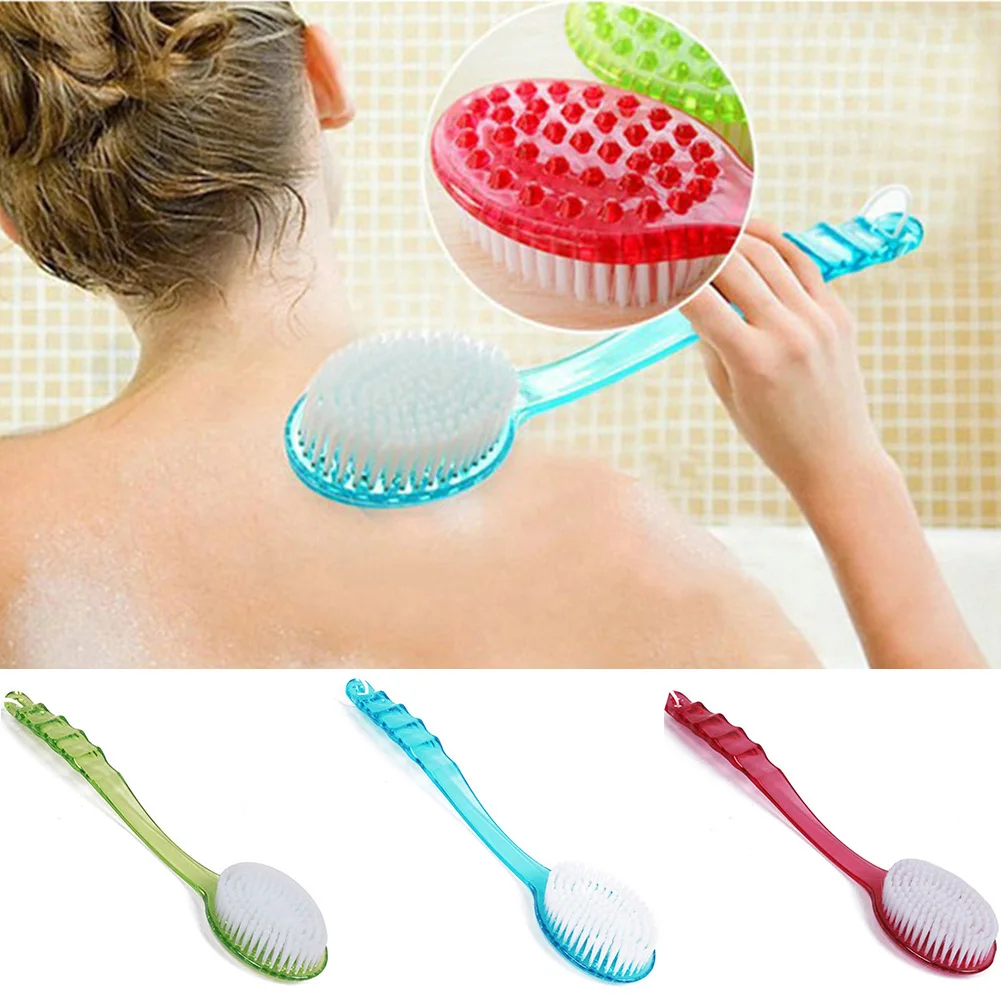 3 Colors Long Handle Bath Brush Shower Scrubber Massager Bathroom Tool | Обустройство дома