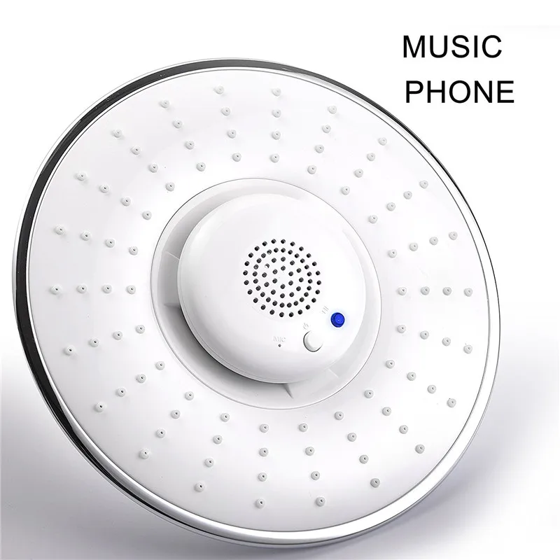 Белый Душевая головка с беспроводным bluetooth-динамиком, музыкальная душевая головка высокого давления - Цвет: Белый