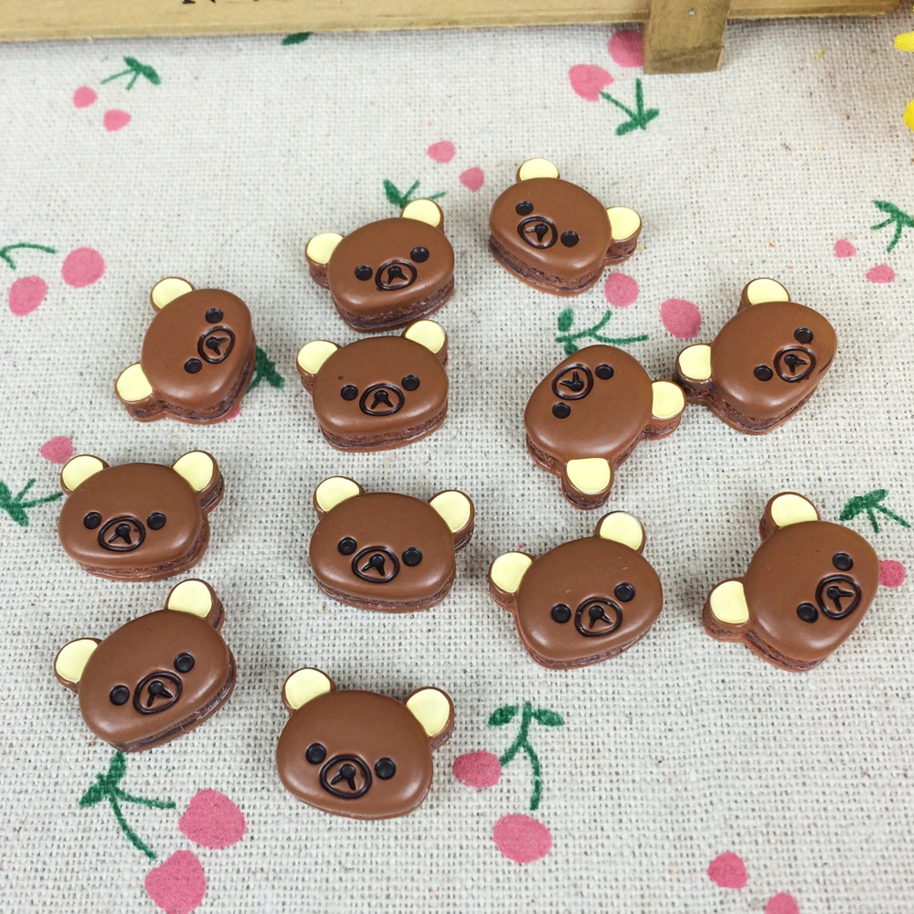 

10Pieces Flat Back Resin Cabochon Cartoon Bear Flatback Embellishment Accessories Scrapbooking Craft Making:15*19mm