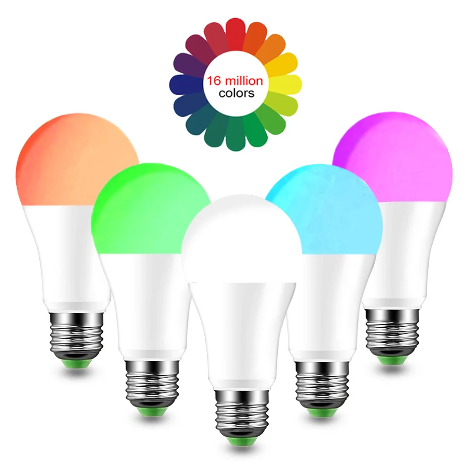 15 Вт RGB светодиодный светильник Точечный лампа E27/B22 Беспроводная Bluetooth Волшебная