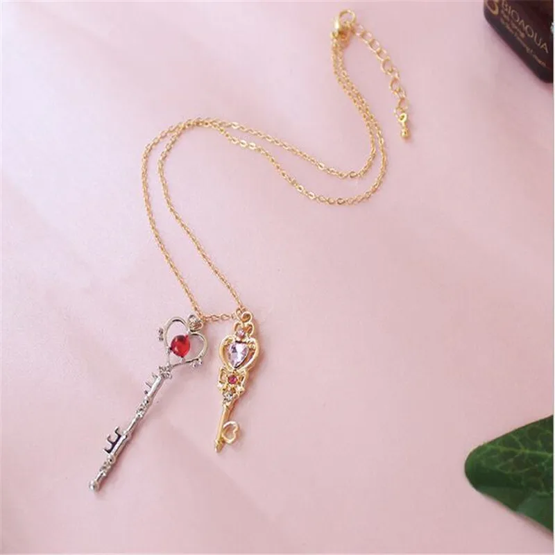 Аниме Сейлор Мун влюбленная палочка Кристалл Косплей ключ кулон ожерелье