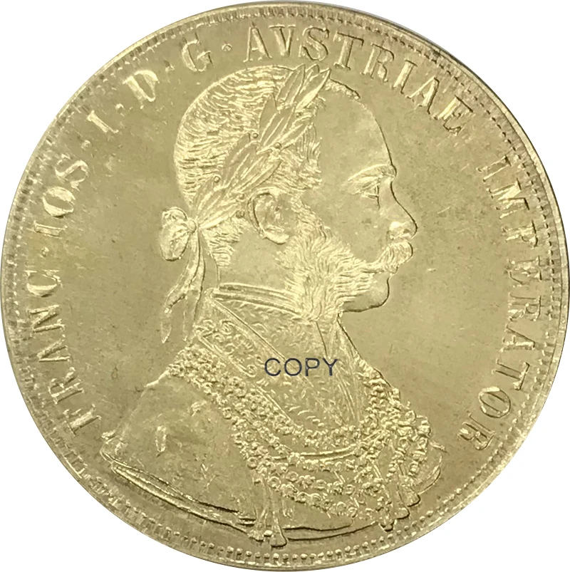 1908 Австрия Габсбург 4 Ducats Франц Джозеф I Золотая монета латунная Коллекционная