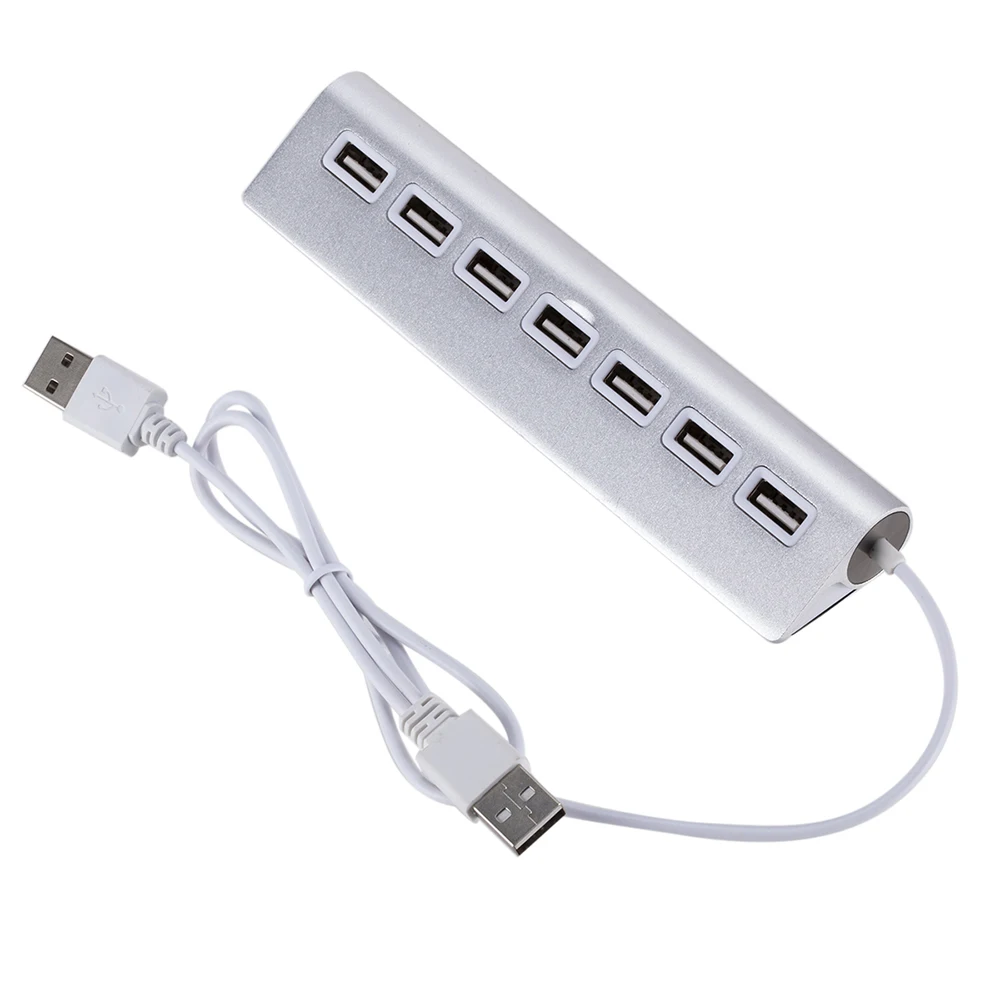 Мини 7 Порты и разъёмы USB 2 0 концентратор высокой Скорость сплиттер 4 хаб Алюминий
