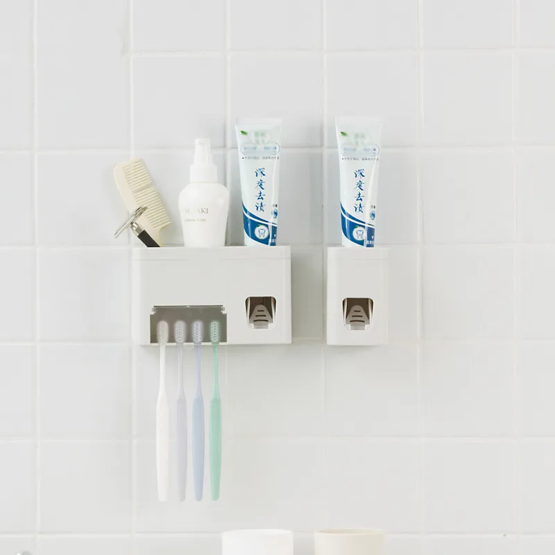 Hands Free Automatic Toothpaste Squeezer Wall Mount Dispenser Squeeze Out Tooth Brush Holder Bathroom Organizer | Дом и сад