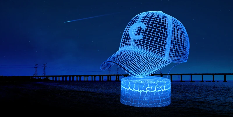 3D Письмо C шляпа Светодиодный оригинальность USB Night Lights атмосферу визуальный красочная настольная лампа светодиодный свет мультфильм Декор лампы подарок