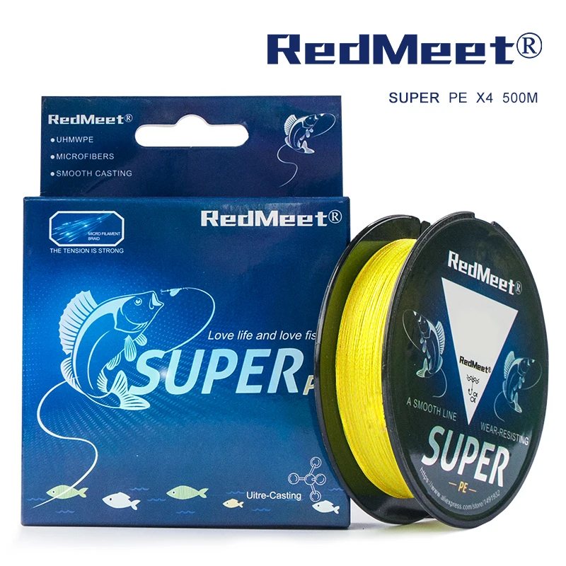 RedMeet 500 м супер полиэтиленовая леска желтая/серая/зеленая/синяя/многоцветная