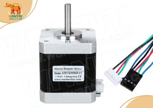 Wantai 1PC Nema 17 Stepper Motor 42BYGHW609-X1 4000g-cm 40mm 1.7A with single flat shaft, Connectors 1000MM Leads