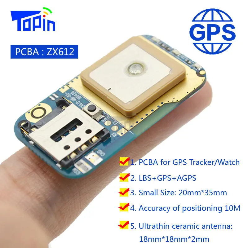 Topin ZX612 Мини GSM gps LBS трекер PCB модуль локатор MT6261+ U-blox7020 SOS сигнализация отслеживание в реальном времени приложение бесплатное Использование 50 шт./лот