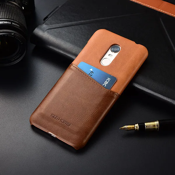 coffee khaki Чехол для Xiaomi Redmi 5 Plus KEZiHOME, два цвета, натуральная кожа, жесткая задняя крышка для Xiaomi Redmi5 Plus, с карманом для карт - Цвет: coffee khaki