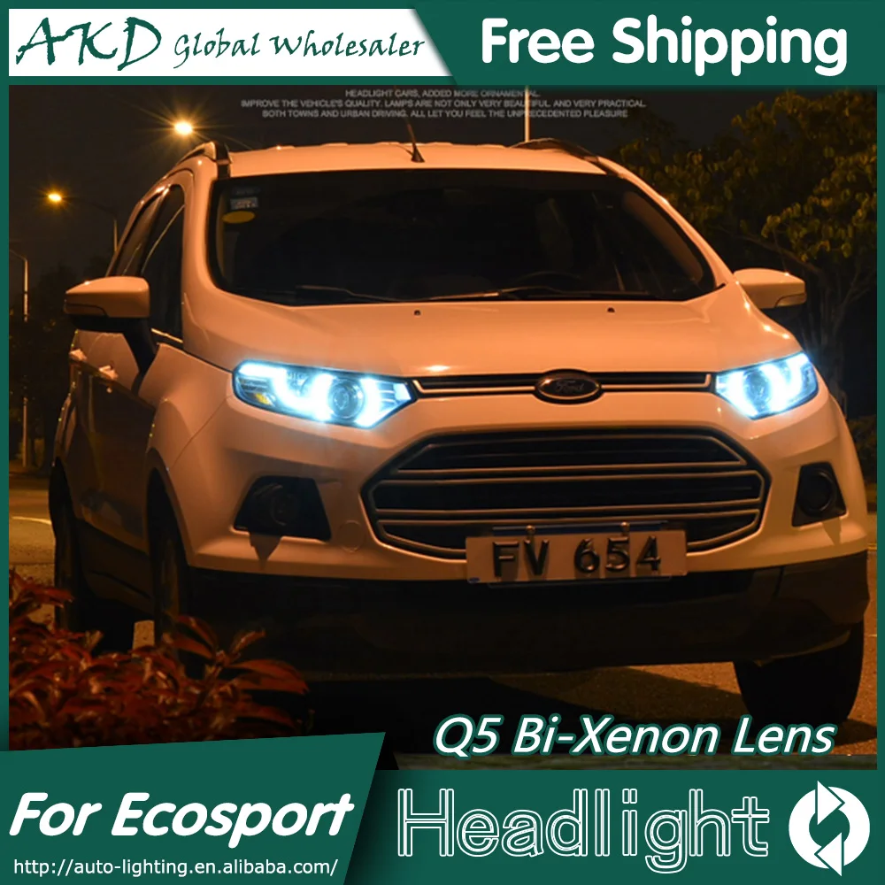 AKD автомобильный Стайлинг для Ford Ecosport фары Evoque Desgin светодиодный фары DRL Биксеноновые линзы Высокий Низкий луч парковка противотуманная фара