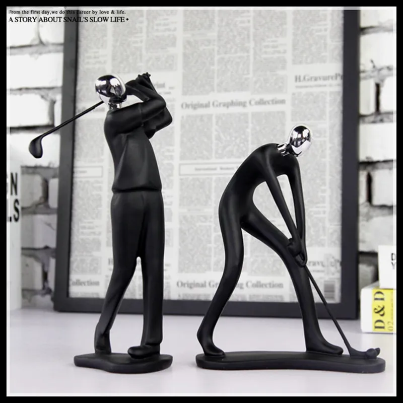 Набор из 2 высокое Качество Спорт Гольф Человек Украшения Фигурки Ремесло Смолы
