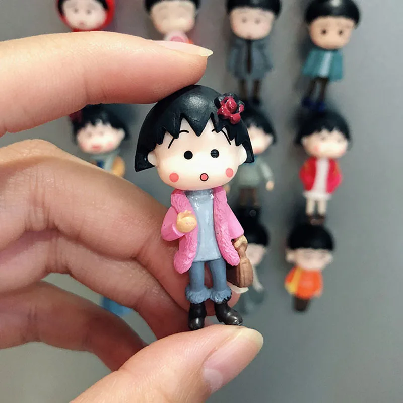 4 шт 3D Chibi Maruko магниты на холодильник записка напоминание Стикеры забавные для