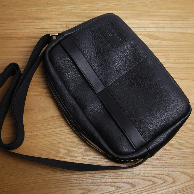 Мужская кожаная сумка мессенджер LANSPACE однослойная Повседневная через плечо из