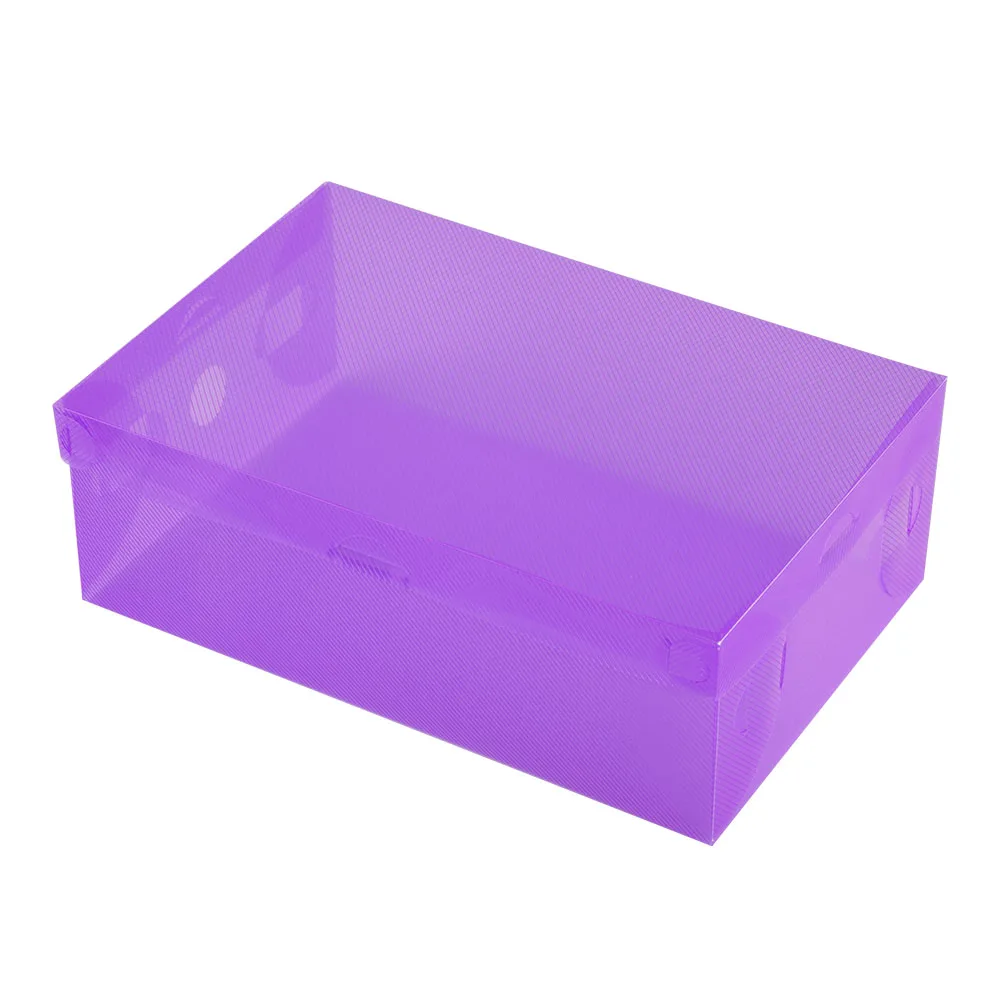 New Arrival Shoe Organizer Drawer Transparent Plastic Shoe Storage Box Rectangle PP Thickened Shoes Organizer Drawer Shoe Boxes - Цвет: Пурпурный цвет
