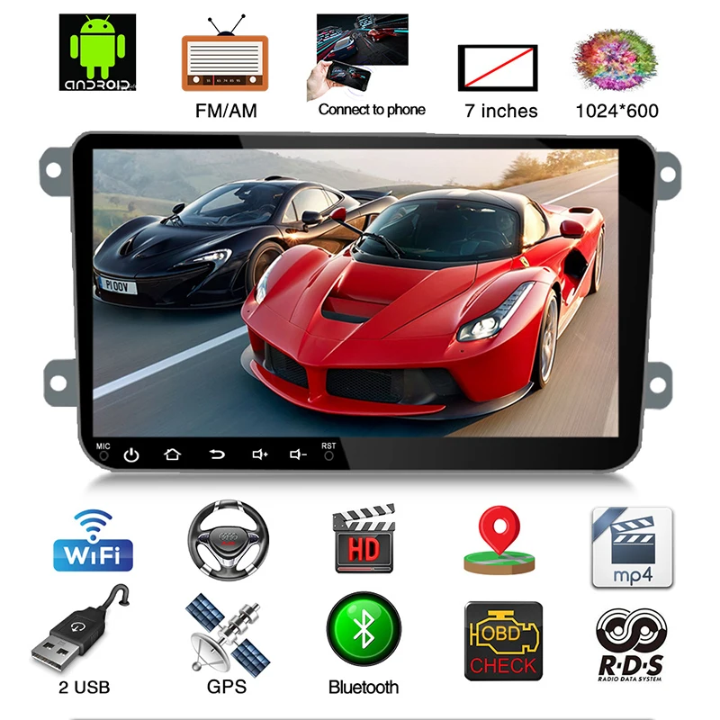 Автомобильный мультимедийный плеер Ghm Android 2 Din радио видео Gps навигация 9 &quotHd