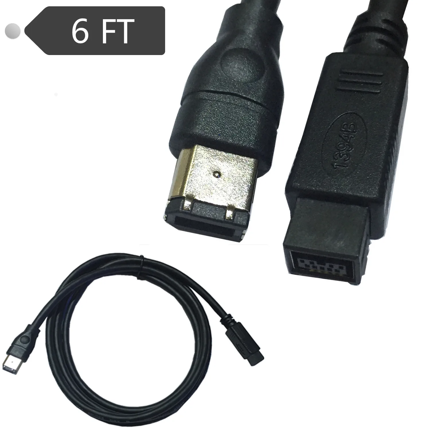 Черный IEEE 1394 Firewire 800 к 400 кабель 9 Pin/6 Pin Male/Male 6 FT|firewire 400|ieee firewirefirewire |