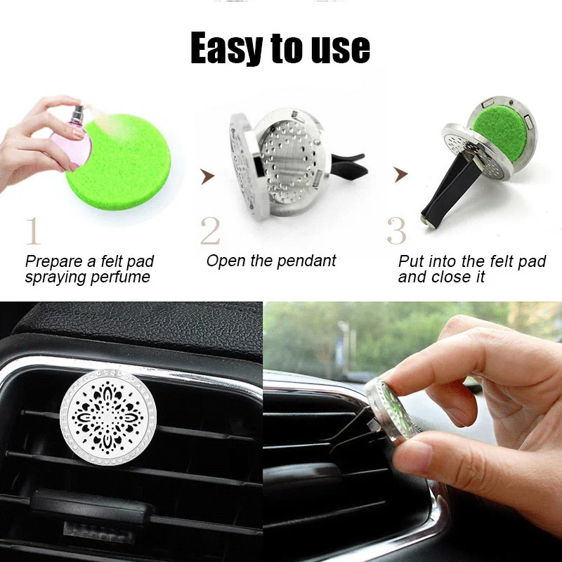 30mm Car Aromatherapy Magnetic Locket Essential oil Diffuser 316L stainelss steel Perfume AH141-160 | Украшения и аксессуары
