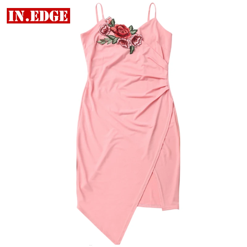 Летние Элегантные пикантные Асимметричный Спагетти ремень платья Bodycon Для