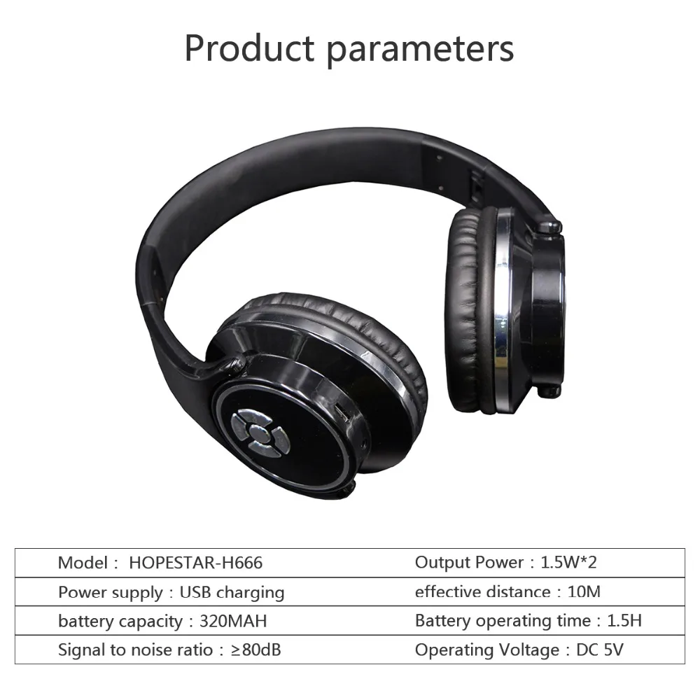 HOPESTAR H666 оригинальные беспроводные наушники Bluetooth наушники с защитой от пота можно сложить и выкрутить динамик с микрофоном TF карта