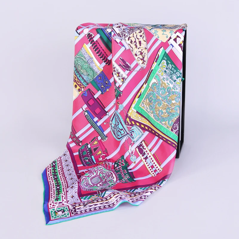 100% шелковый саржевый шарф квадратная шаль бесконечности женские шарфы с