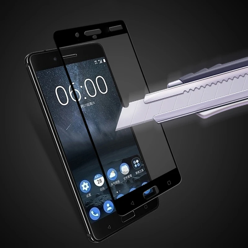 Full Cover Protective Guard Film for Nokia 8 Anti-fingerprint Water-proof White /Black Tempered Glass | Мобильные телефоны и