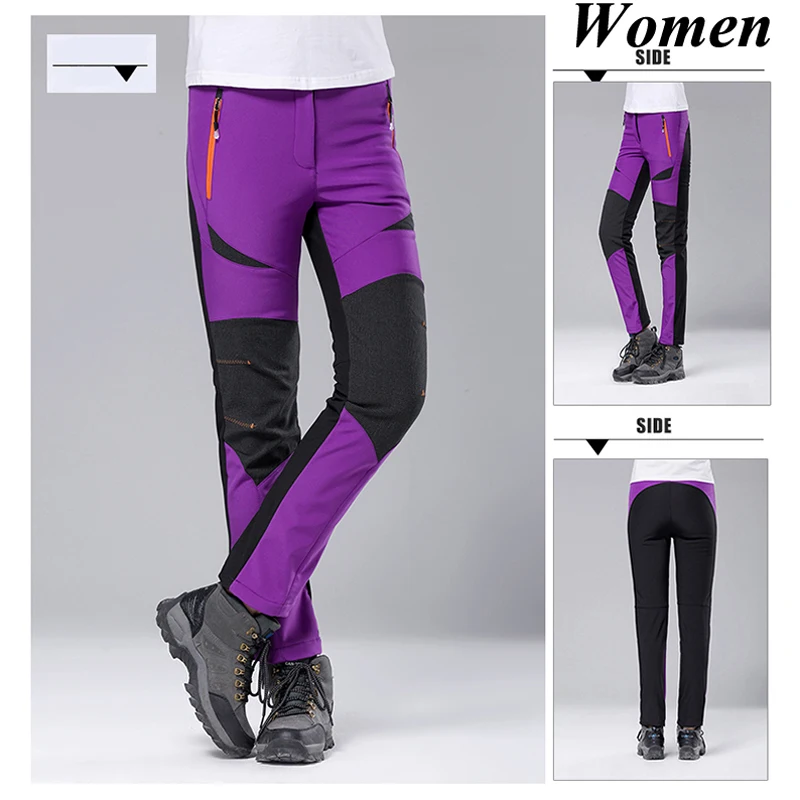 Водонепроницаемые флисовые зимние походные брюки для мужчин теплые лыжные