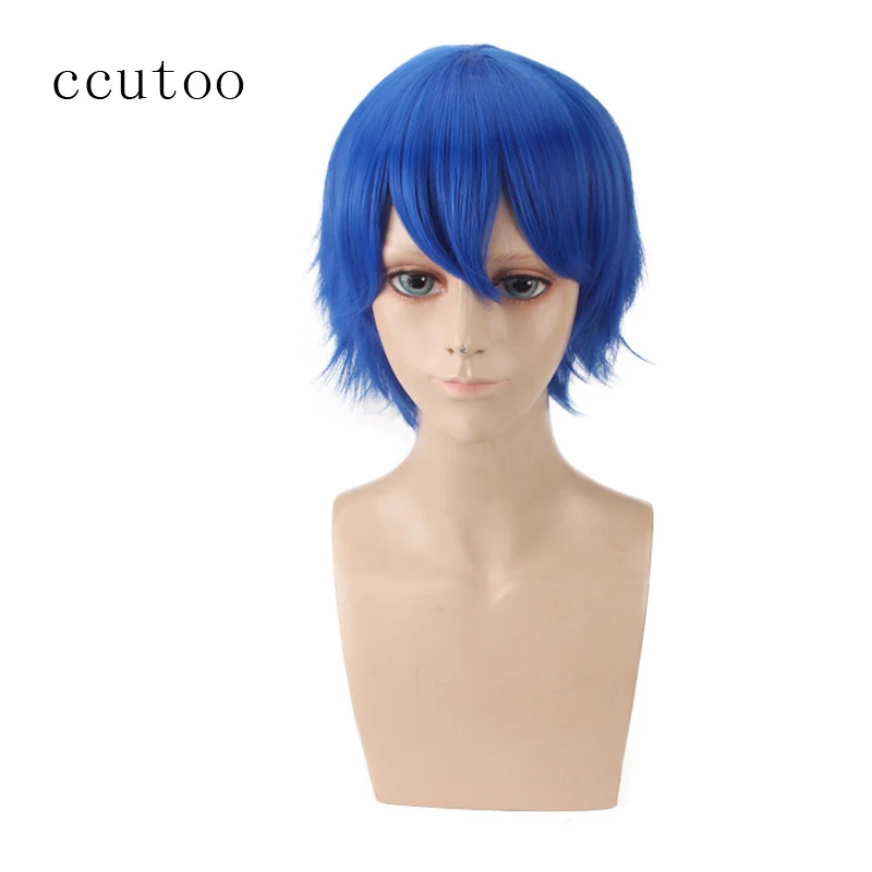 Ccutoo Kaito 1" синий короткий лохматый слоистый пушистый Синтетический волос теплостойкое волокно Косплей парики