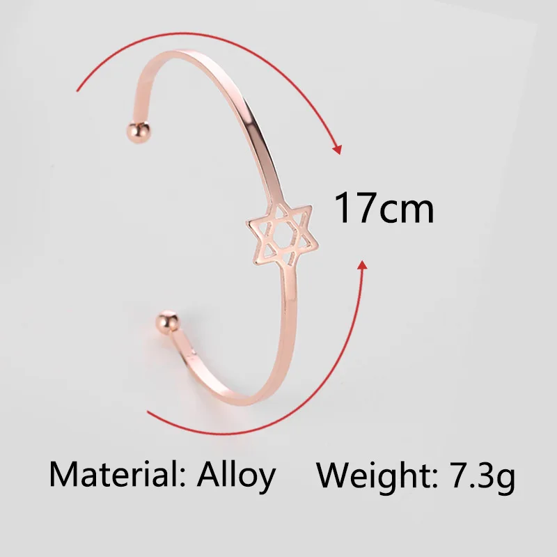 Браслет на запястье с шестигранной звездой Давида для мужчин и женщин|Браслеты| |