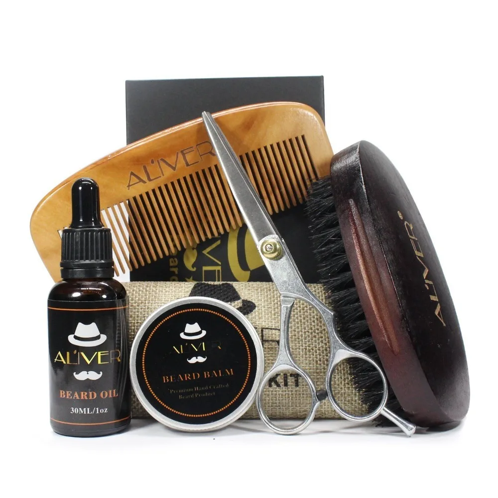 Beard Brush Comb Set for Men Handmade Wooden &ampBoar Bristle Kit | Красота и здоровье