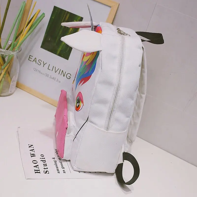 Unicorns Hourse холщовый рюкзак для девочек Подростковые Сумки ноутбука корейский