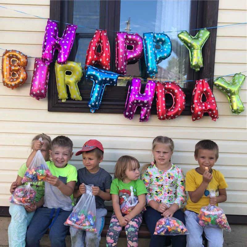 Birthday/Flower/Letter Banner Balloon Wedding Decoration Ballons Babyshower Birthday Party Decorations Kids/Adult Baloon | Дом и сад