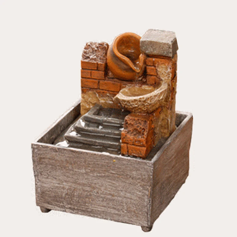 Фэншуй украшение интерьера мини фонтан воды Смола украшения пастырской Стиль