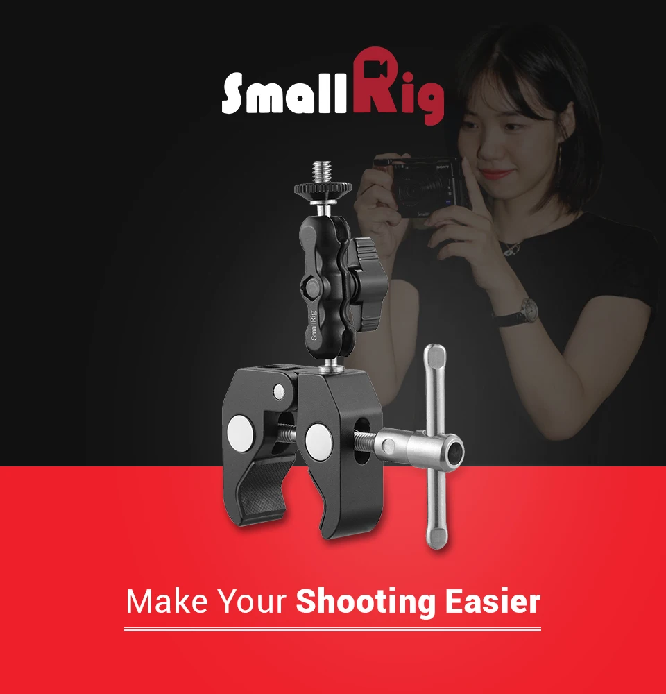 SmallRig Многофункциональный краб форме зажим с Ballhead кронштейн для видео монитор, светодиодный свет Поддержка 2161