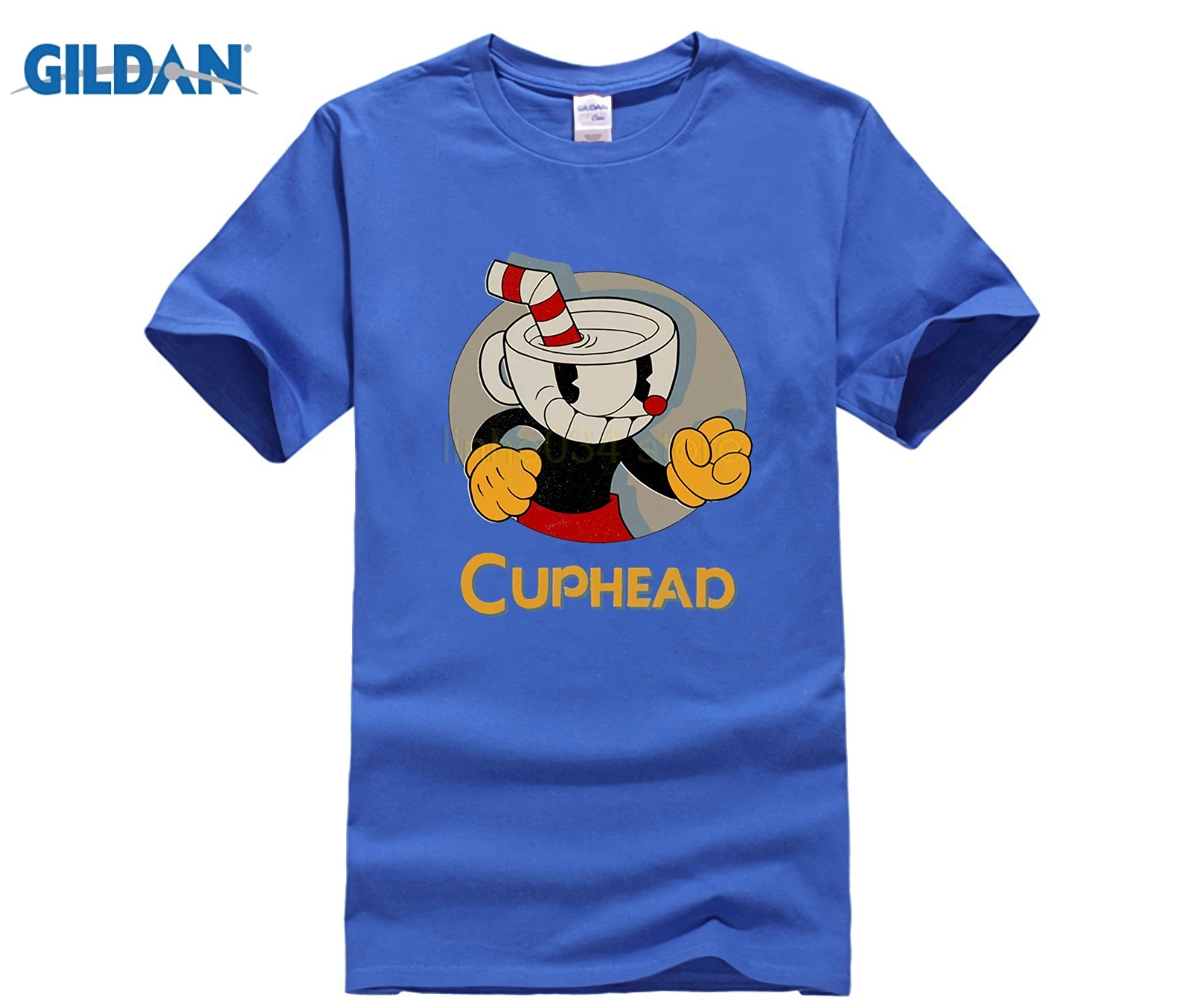 Gildan Cuphead Vintage Circle Boys Graphic T Shirt | Мужская одежда