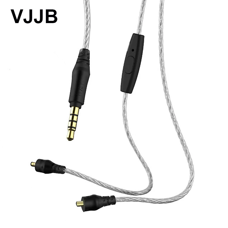 

Оригинальный обновленный кабель VJJB N1 3,5 мм с посеребренным покрытием и микрофоном без детской детали для наушников VJJB N1 стандартный разъем ...