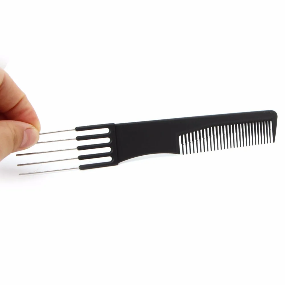 

Pro Black Fine-tooth Metal Pin Hairdressing Hair Style Rat Tail Comb Brush Hot