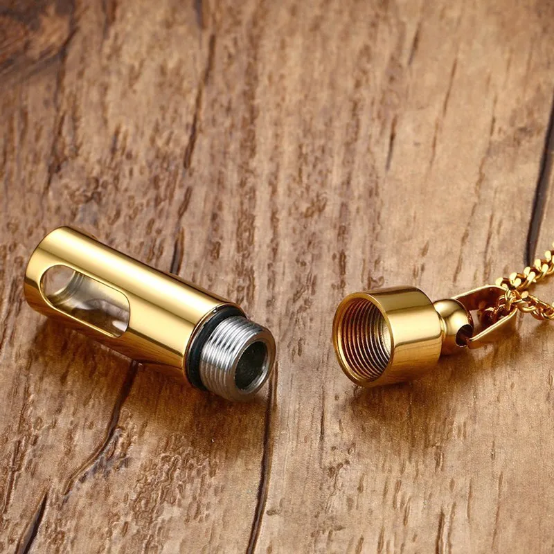 Мужской стеклянный цилиндр ароматерапия эфирное масло духи кулон ожерелье