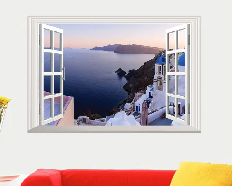 Красивая 3D наклейка в виде окна съемная домашний декор настенная виниловая