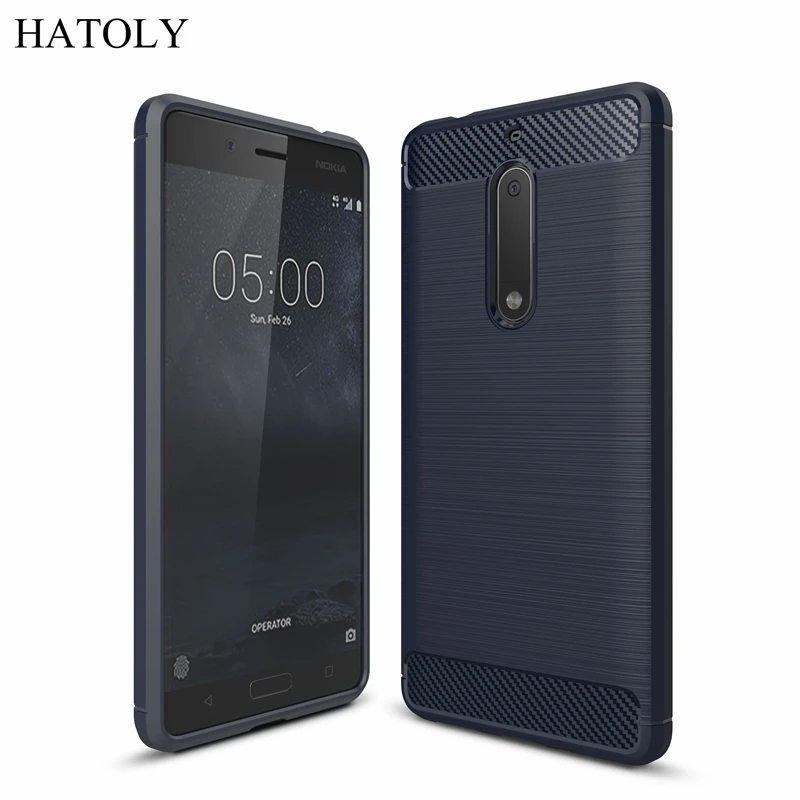 Чехол HATOLY для Nokia 5 противоударный мягкий силиконовый гибридный чехол с ворсом из